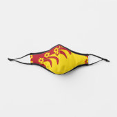 Red Yellow Hawaiian Floral Tropical Summer Premium Face Mask (Front)