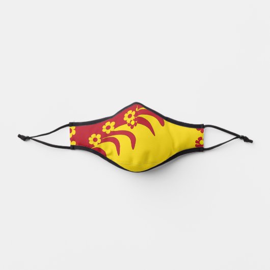 Red Yellow Hawaiian Floral Tropical Summer Premium Face Mask (Front)