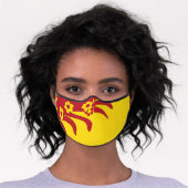 Red Yellow Hawaiian Floral Tropical Summer Premium Face Mask (Worn)
