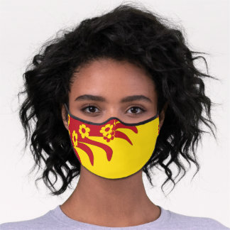 Red Yellow Hawaiian Floral Tropical Summer Premium Face Mask