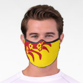 Red Yellow Hawaiian Floral Tropical Summer Premium Face Mask (Worn)