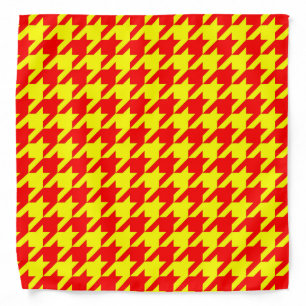 Red Yellow Houndstooth Design  Bandana