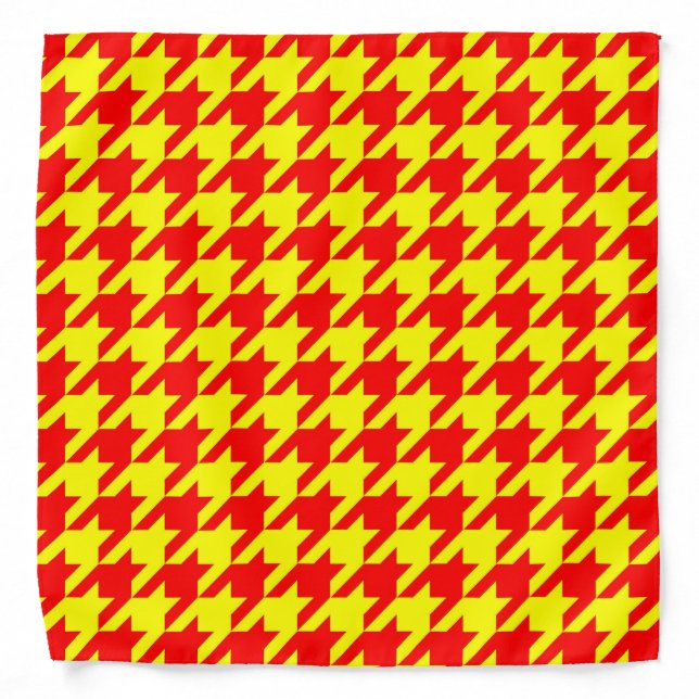 Red Yellow Houndstooth Design  Bandana (Front)