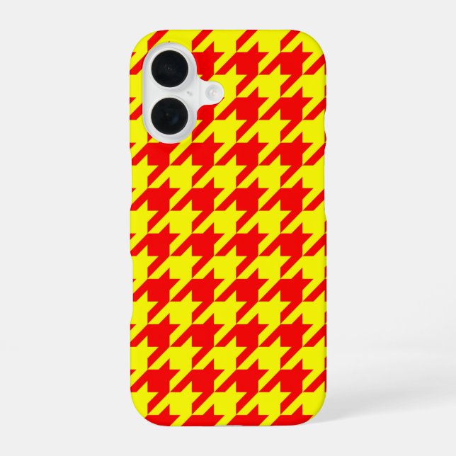 Red Yellow Houndstooth Design  Iphone Case (Back)