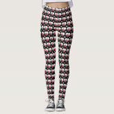 Valentine's Day Pink Heart in relief Yoga Leggings, Zazzle