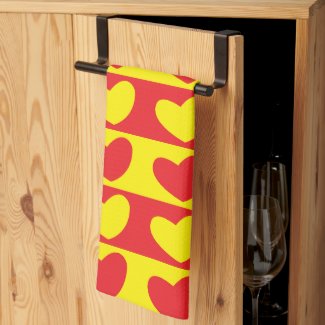 Red Yellow Love Hearts Pattern