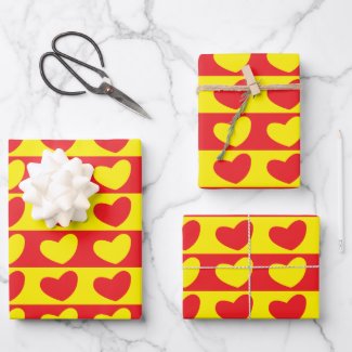 Red Yellow Love Hearts Pattern