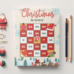 Red Yellow Modern Christmas Bingo Jigsaw Puzzle