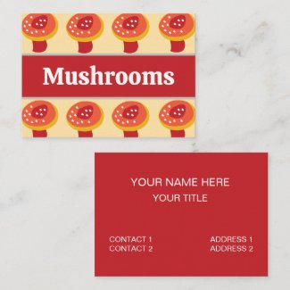 Red Yellow Mushroom Toadstool  Business Card