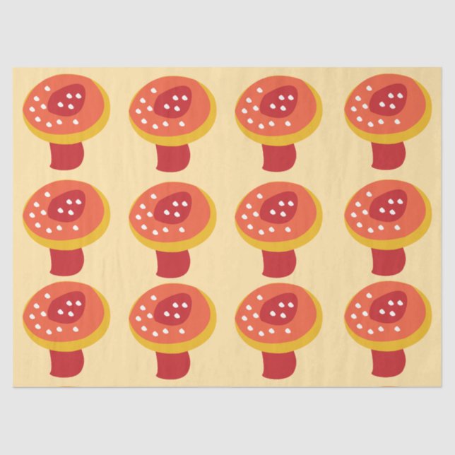 Red Yellow Mushroom Toadstool  Tissue Paper (Front)