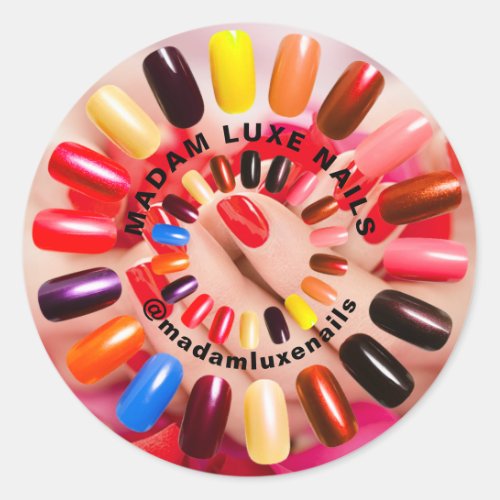 Red Yellow Nails Boutique Madam Elegant Modern Classic Round Sticker