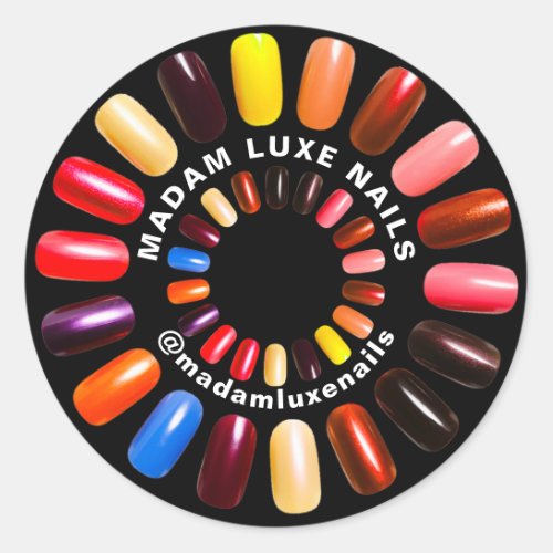 Red Yellow Nails Boutique Madam Lux Shop Classic Round Sticker