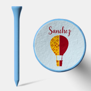 Red Yellow New Mexico Zia Hot Air Balloon Golf Tees