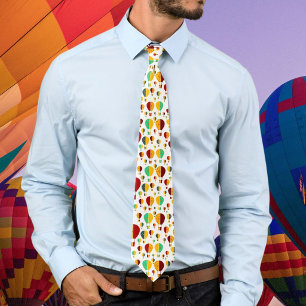 Red Yellow New Mexico Zia Hot Air Balloon Neck Tie