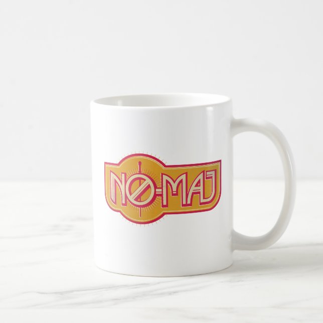 Red & Yellow NO-MAJ™ Badge Coffee Mug (Right)