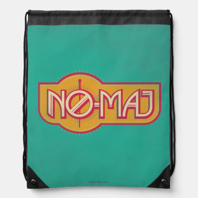 Red & Yellow NO-MAJ™ Badge Drawstring Bag (Front)