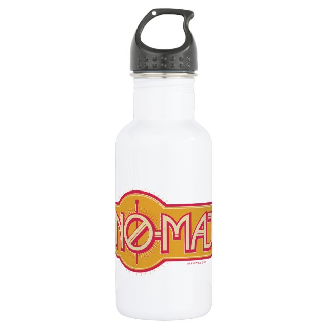 Red & Yellow NO-MAJ™ Badge Water Bottle (Front)