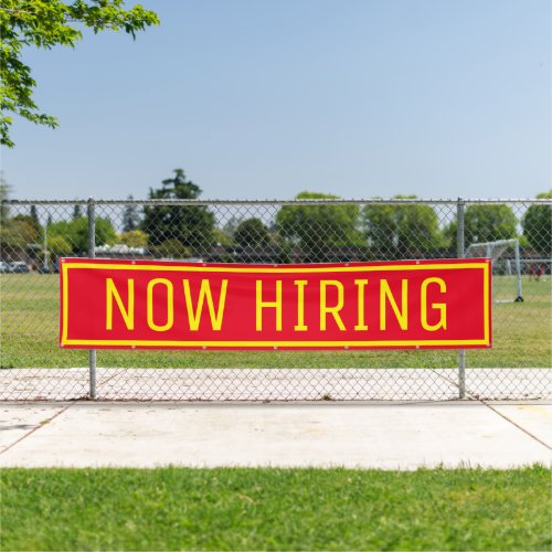Red  Yellow Now Hiring Sign Banner