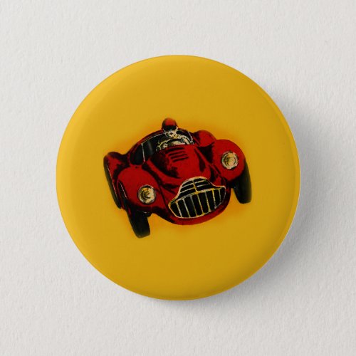 Red Yellow Old Auto Racing Car Button