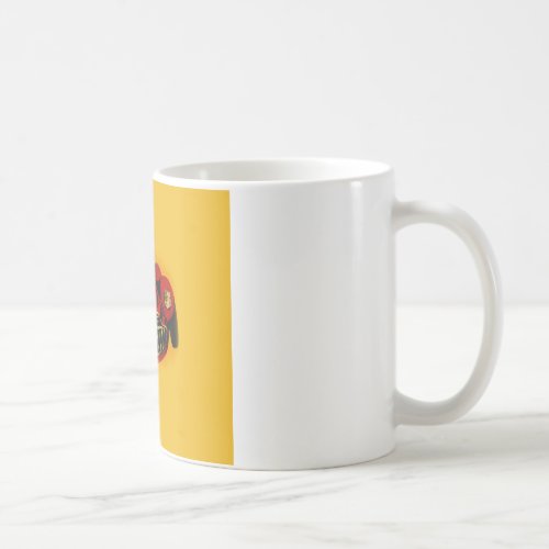 Red Yellow Old Auto Racing Car Coffee Mug