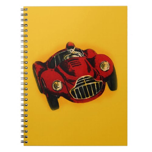 Red Yellow Old Auto Racing Car Notebook