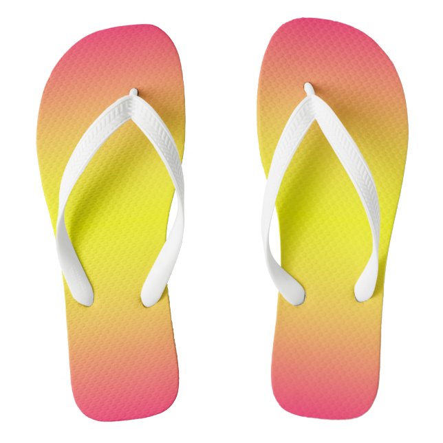 Red Yellow Ombre Flip Flops (Footbed)