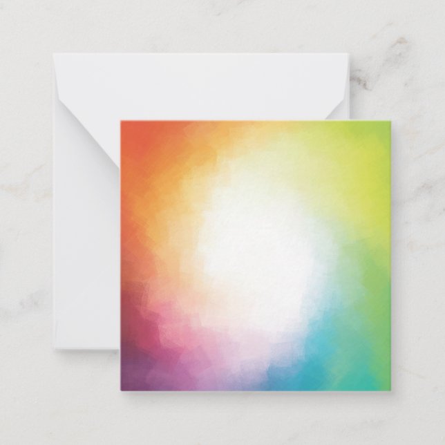 Red Yellow Orange Blue Green Elegant Modern Note Card (Front)