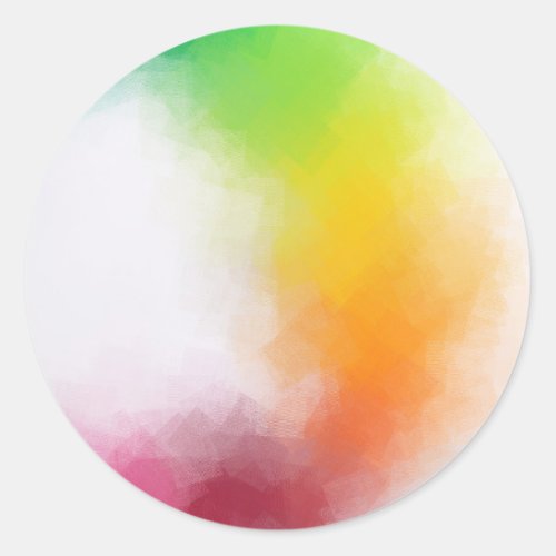 Red Yellow Orange Blue Green Pink White Abstract Classic Round Sticker