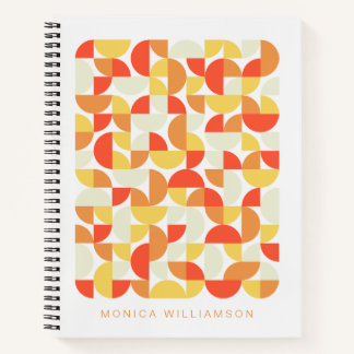 Red Yellow Orange Geometric Personalized Notebook