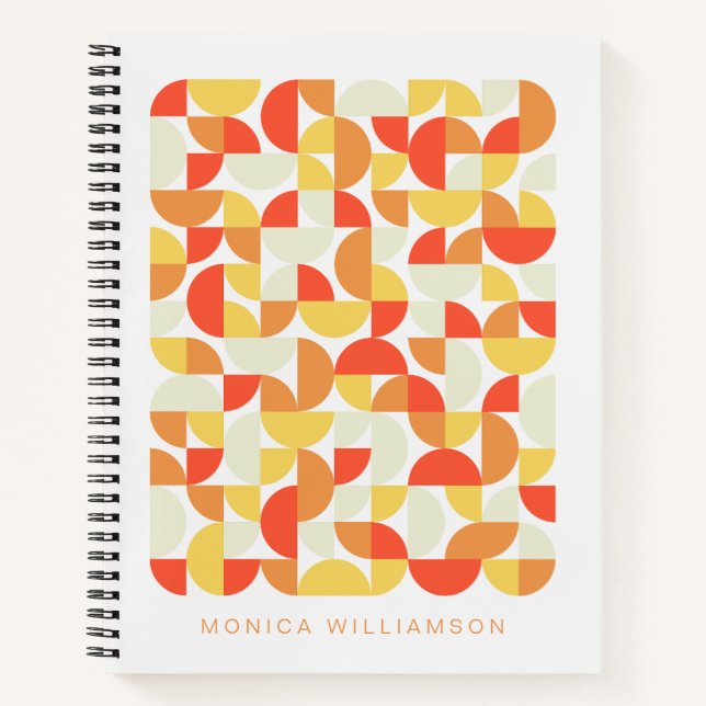 Red Yellow Orange Geometric Personalized Notebook (Front)