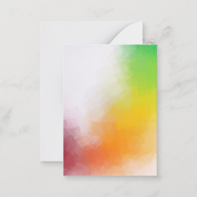 Red Yellow Orange Green Elegant Modern Abstract Note Card (Front)