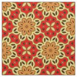 Red Yellow &amp; Orange Mosaic Geometric Pattern Fabric