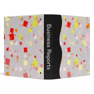 Red, Yellow, Orange, & White Confetti on Gray binder