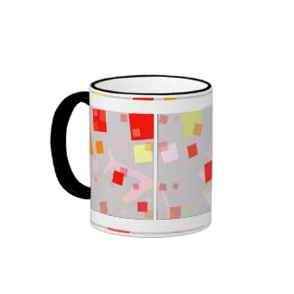 Red, Yellow, Orange, & White Confetti on Gray mug