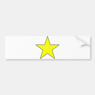 Red Yellow Orange White Five Point Star Pentagram Bumper Sticker
