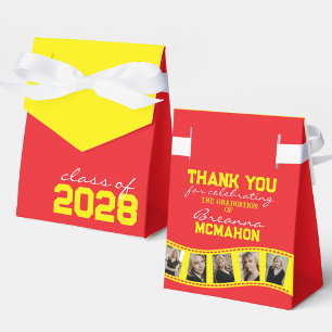 Red & Yellow Photo Collage Filmstrip Favor Boxes