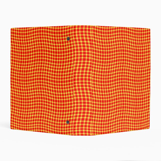 Red Yellow Plaid Checker Seamless Pattern Mini Binder (Background)