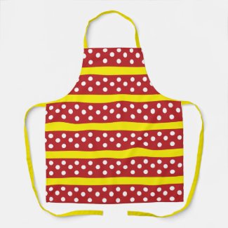 Red Yellow Polka Dot Stripes Pattern    