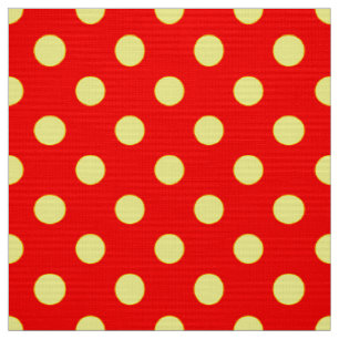 Red Yellow Polka Dots Design  Fabric