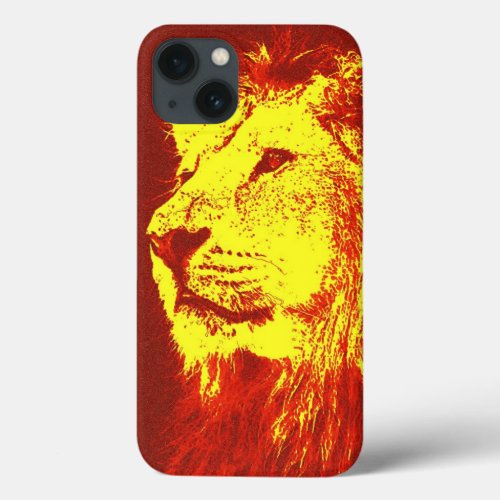 Red Yellow Pop Art Lion iPhone 13 Case