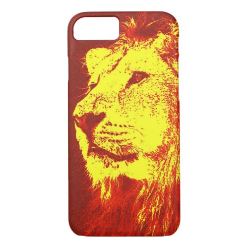 Red Yellow Pop Art Lion iPhone 7 Case