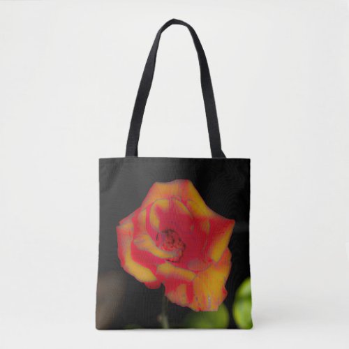 Red yellow rose blossom tote bag