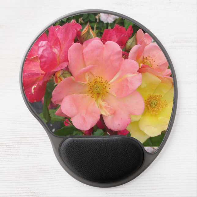 Red Yellow Rose Flower Floral Roses Mouse Pad (Front)