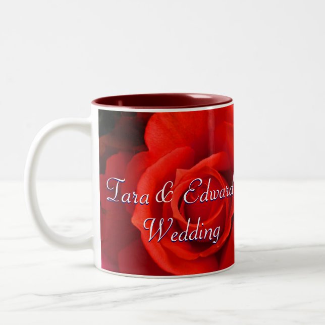 Red Yellow Rose Two-Tone Coffee Mug (Left)