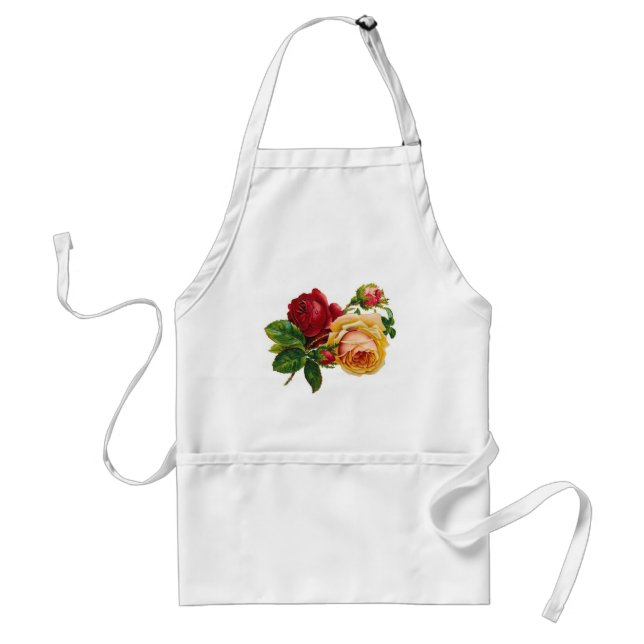 Red & Yellow Roses Adult Apron (Front)