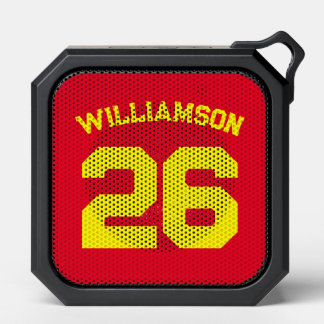 Red Yellow Sports Jersey Number Name Team Bluetooth Speaker
