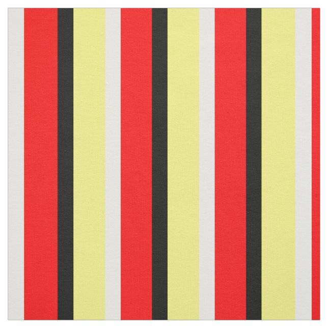 Red Yellow Stripes Pattern Design Fabric (Swatch)