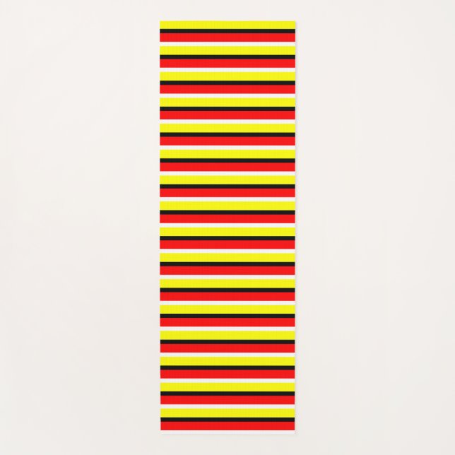Red Yellow Stripes Pattern Design Yoga Mat (Front)