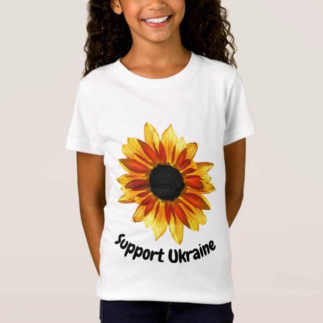 Red Yellow Sunflower for Ukraine Kids Shirt