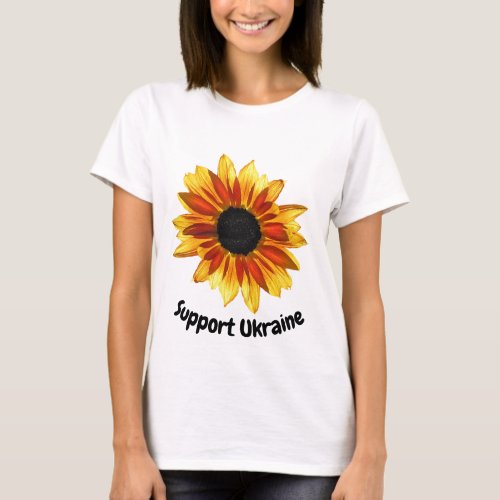 Red Yellow Sunflower for Ukraine T_Shirt